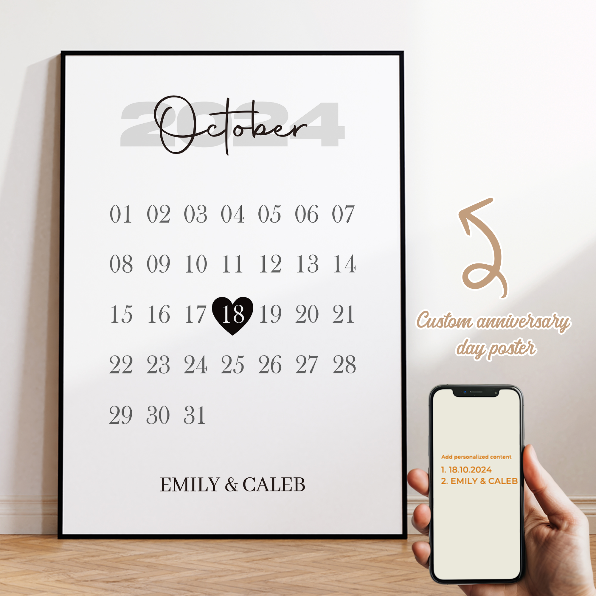 Custom Map Poster - Personalized Custom Name Valentine's Day gift