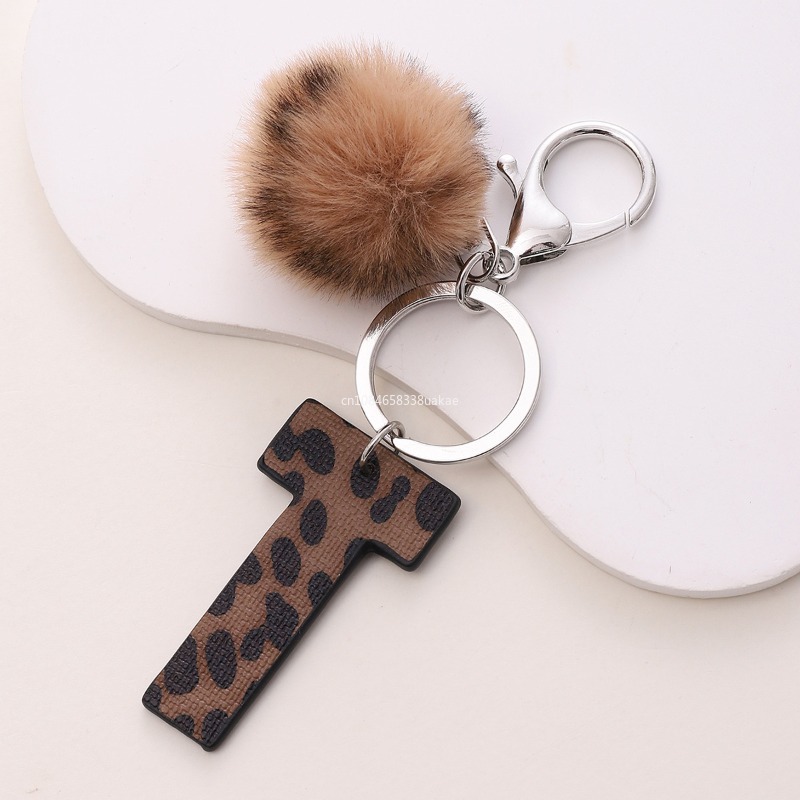 Fashion Leopard English Alphab - Monogram Keychain Leather 评论和价格