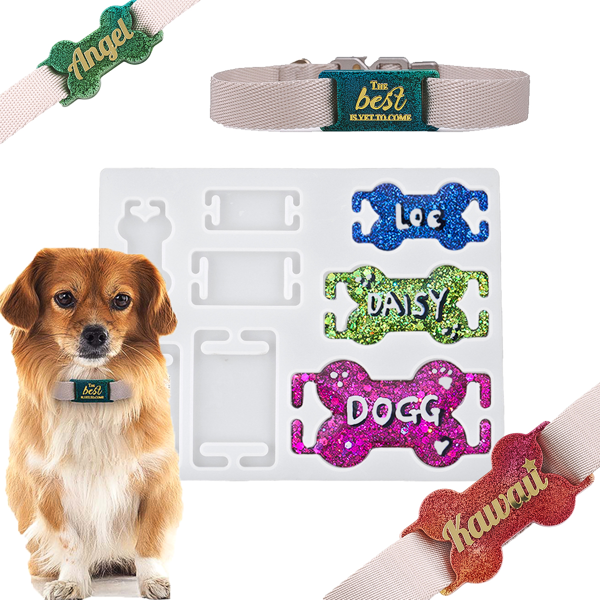 DIY Cat Dog ID Tag Silicone Mo - Pet Portrait Custom 评论和价格
