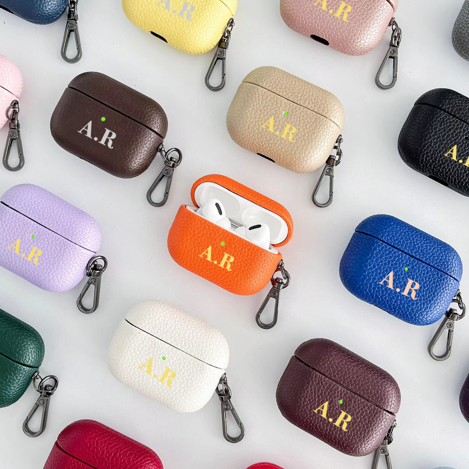 Personalized Initials Letters  - Monogram Keychain Leather 评论和价格