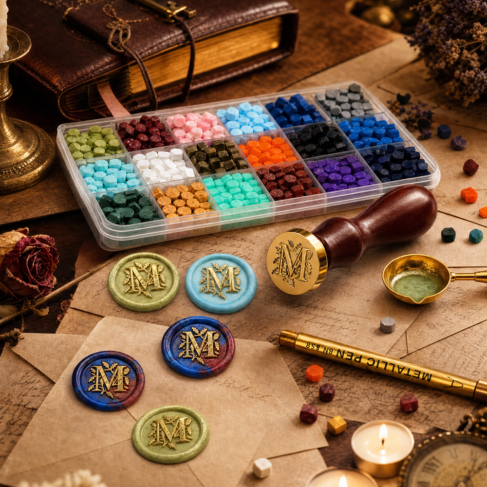 Letter M Wax Seal Stamp Kit wi - Wax Seal Letter Kit 评论和价格