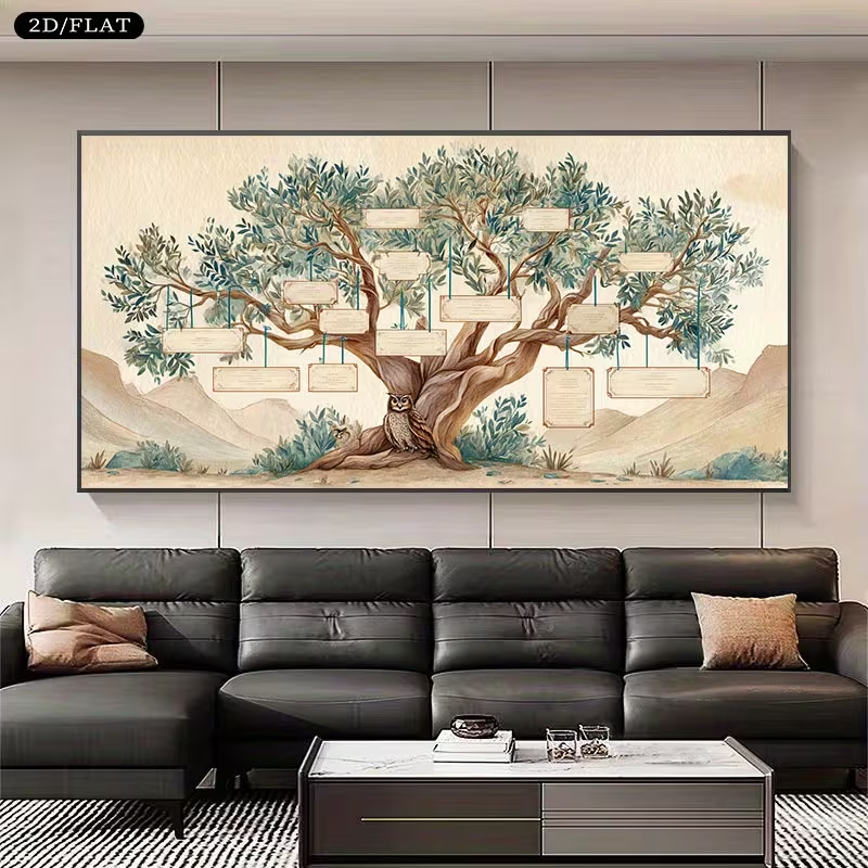 2D Flat, 2D Flat, Large Canvas - Family Tree Print 评论和价格