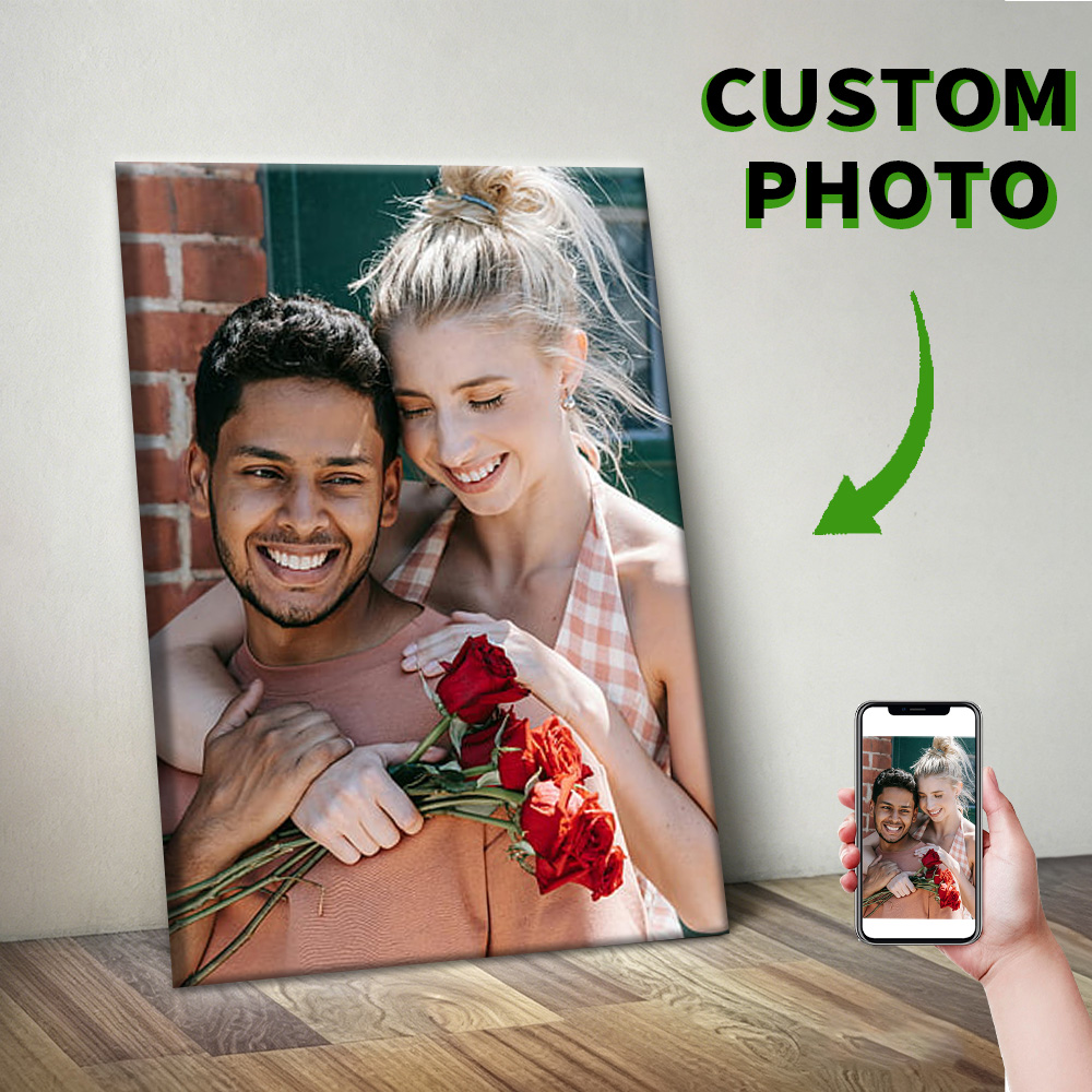1 Pc Customized Photos on Canv - Engraved Wood Frame 评论和价格