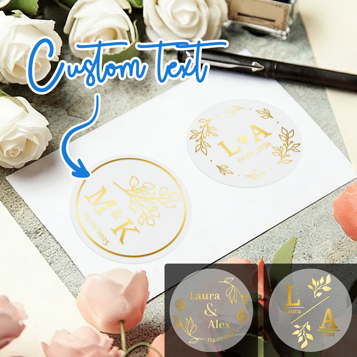 30/60/120/240pcs Custom Text R - Personalised Candle Label 评论和价格