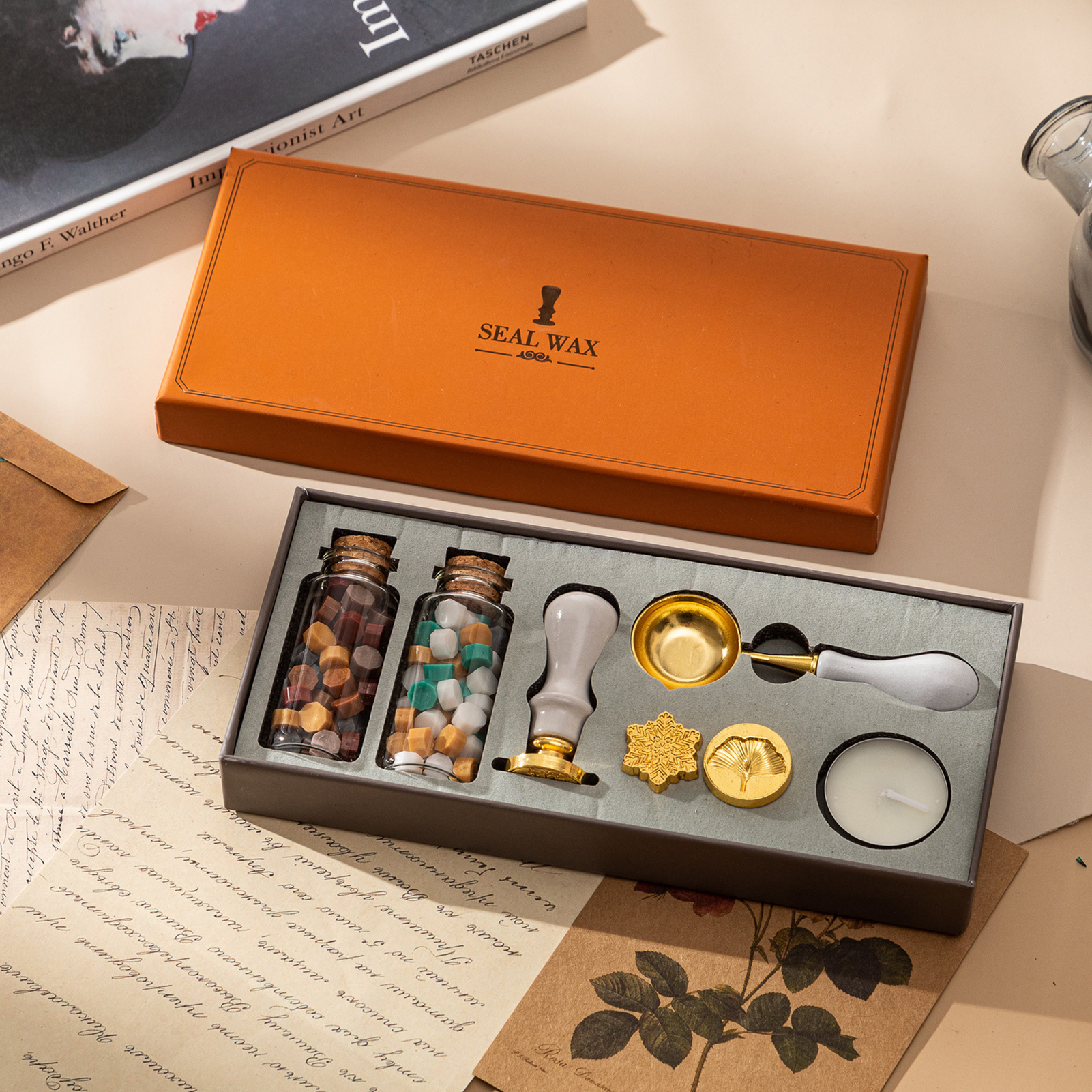 【HOT】Wax Seal Stamp Kit with 3 - Wax Seal Letter Kit 评论和价格