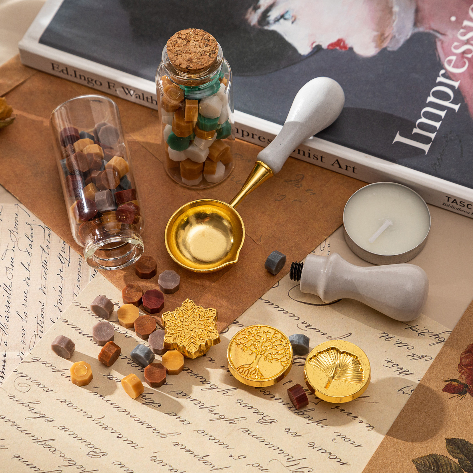 【HOT】Wax Seal Stamp Kit with 3 - Wax Seal Letter Kit 评论和价格