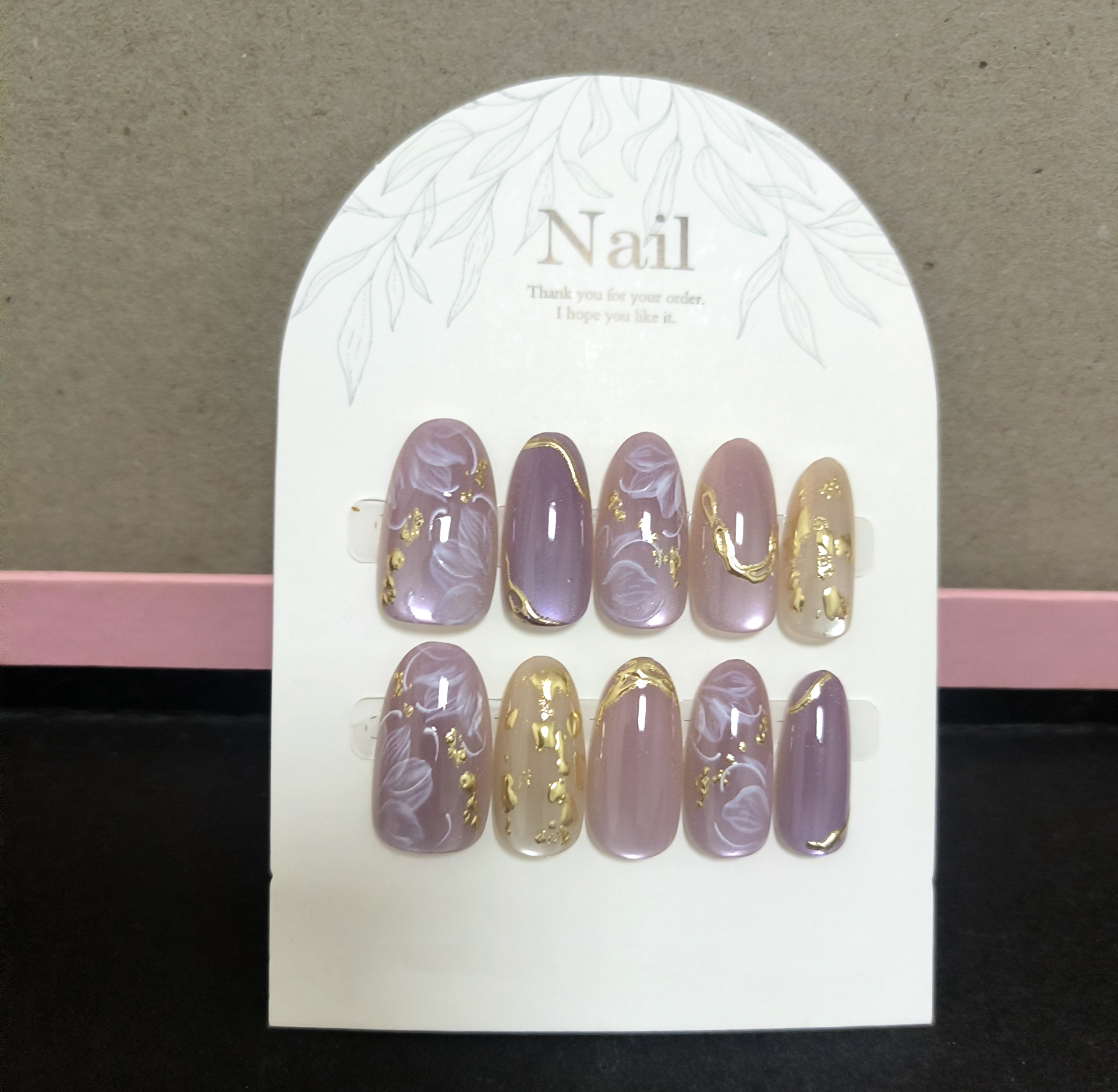 10pcs Handmade Press On Nails  - Pressed Flower Art 评论和价格