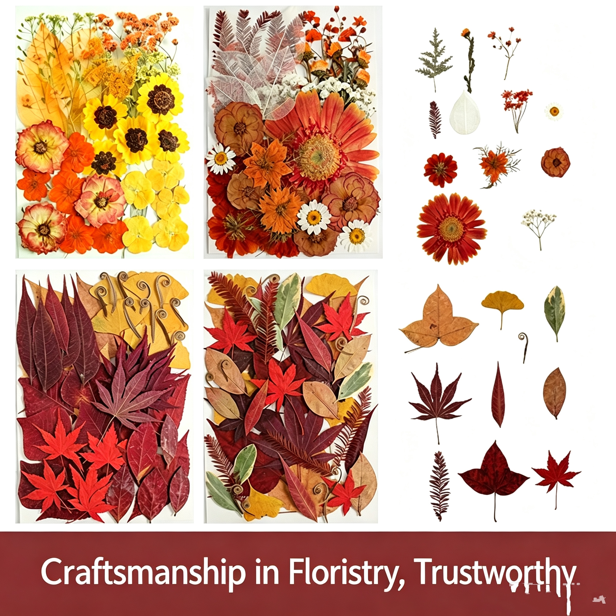 Natural Plant Flower and Leaf  - Dried Flower Bookmark 评论和价格