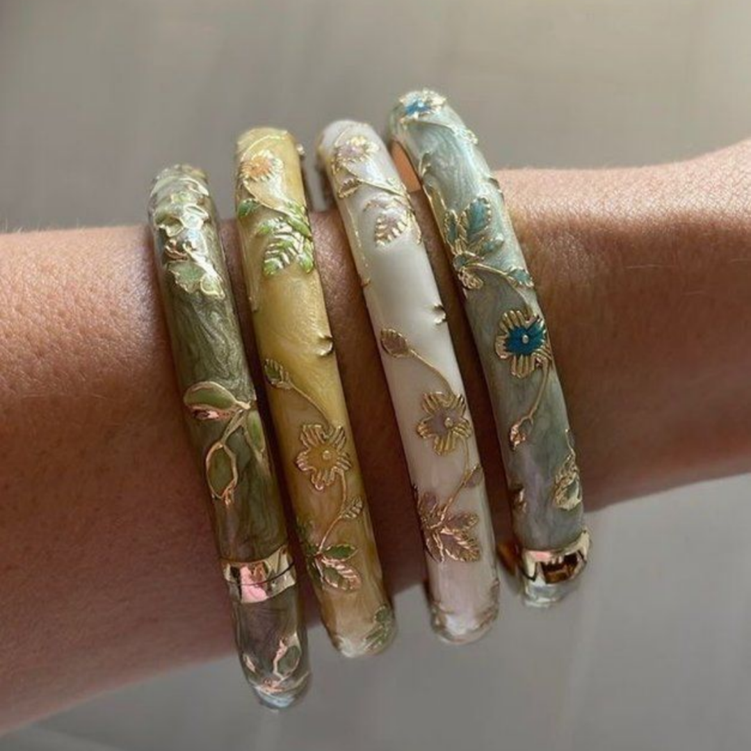 4 small floral bracelets ename - Coordinates Bracelet 评论和价格