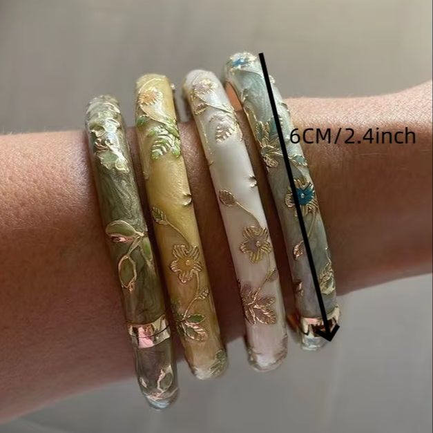 4 small floral bracelets ename - Coordinates Bracelet 评论和价格