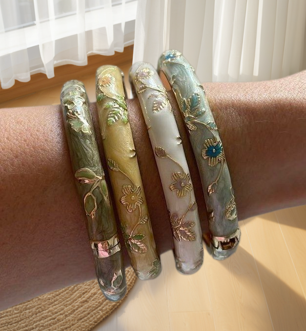 4 small floral bracelets ename - Coordinates Bracelet 评论和价格