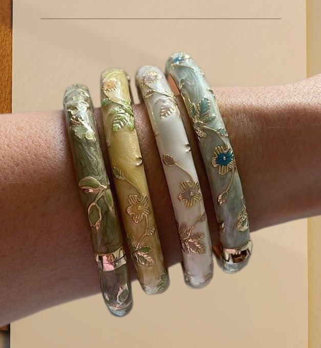4 small floral bracelets ename - Coordinates Bracelet 评论和价格
