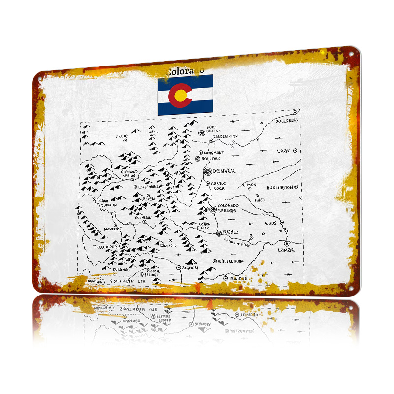 Hand Drawn Map of Colorado 3D  - Custom Map Poster 评论和价格