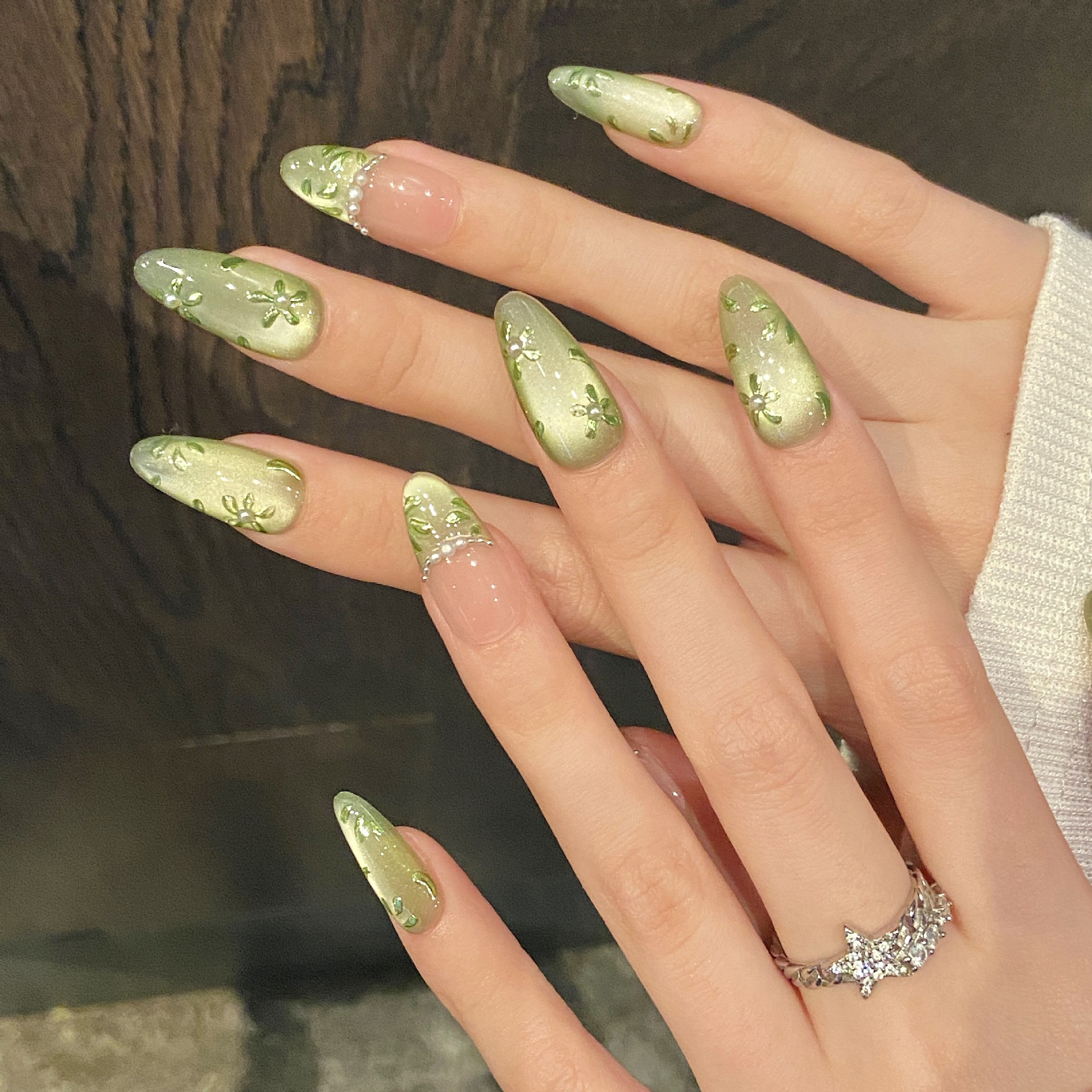 10pcs Handmade Press on Nails  - Pressed Flower Art 评论和价格