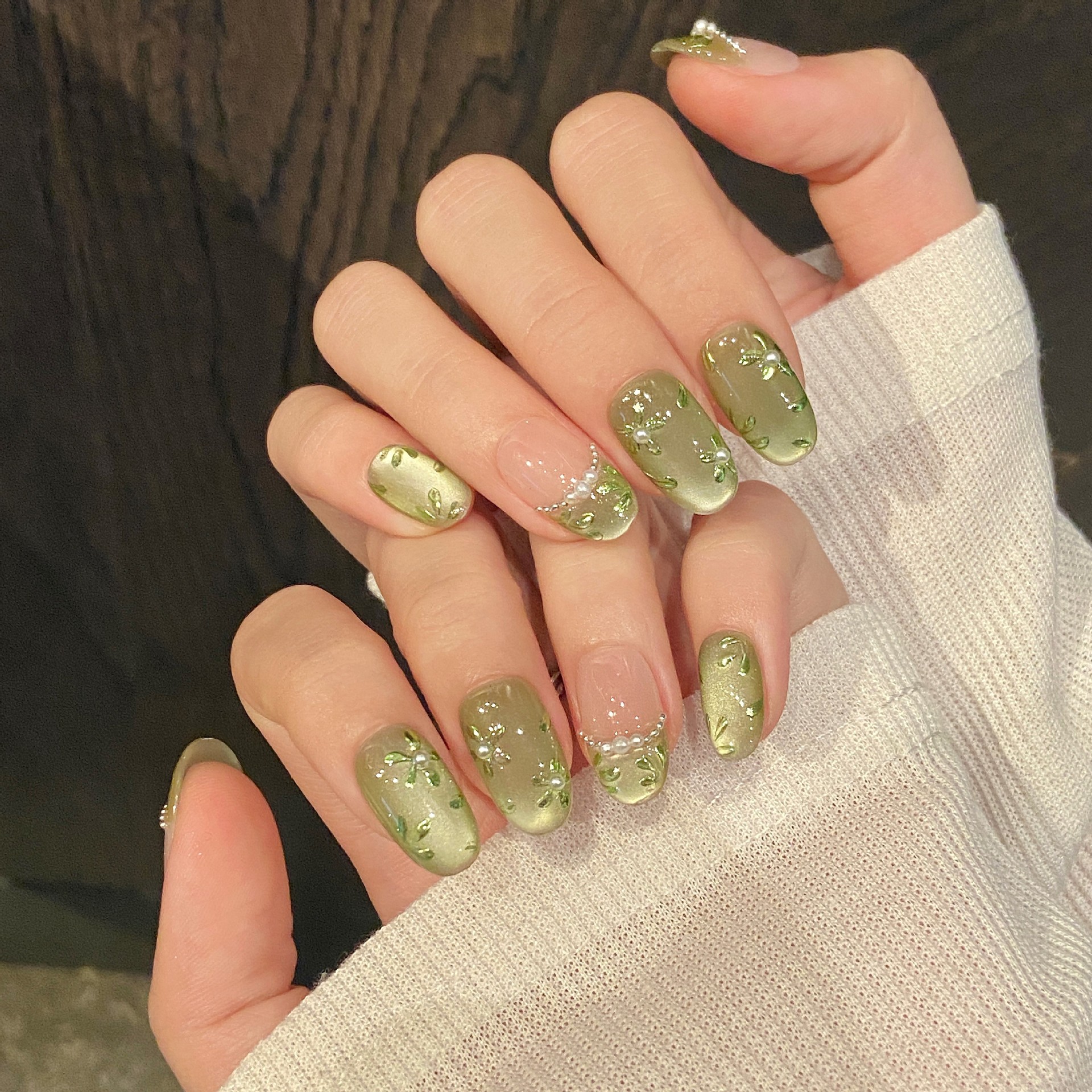 10pcs Handmade Press on Nails  - Pressed Flower Art 评论和价格