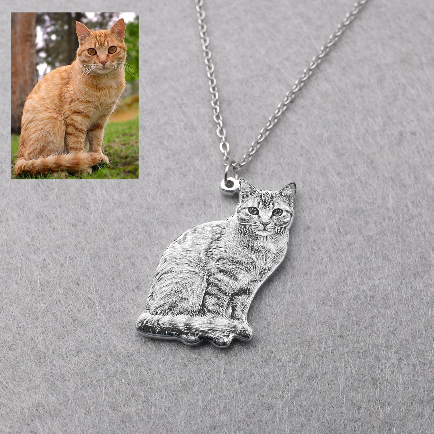 Personalized Pet Picture Neckl - Pet Portrait Custom 评论和价格
