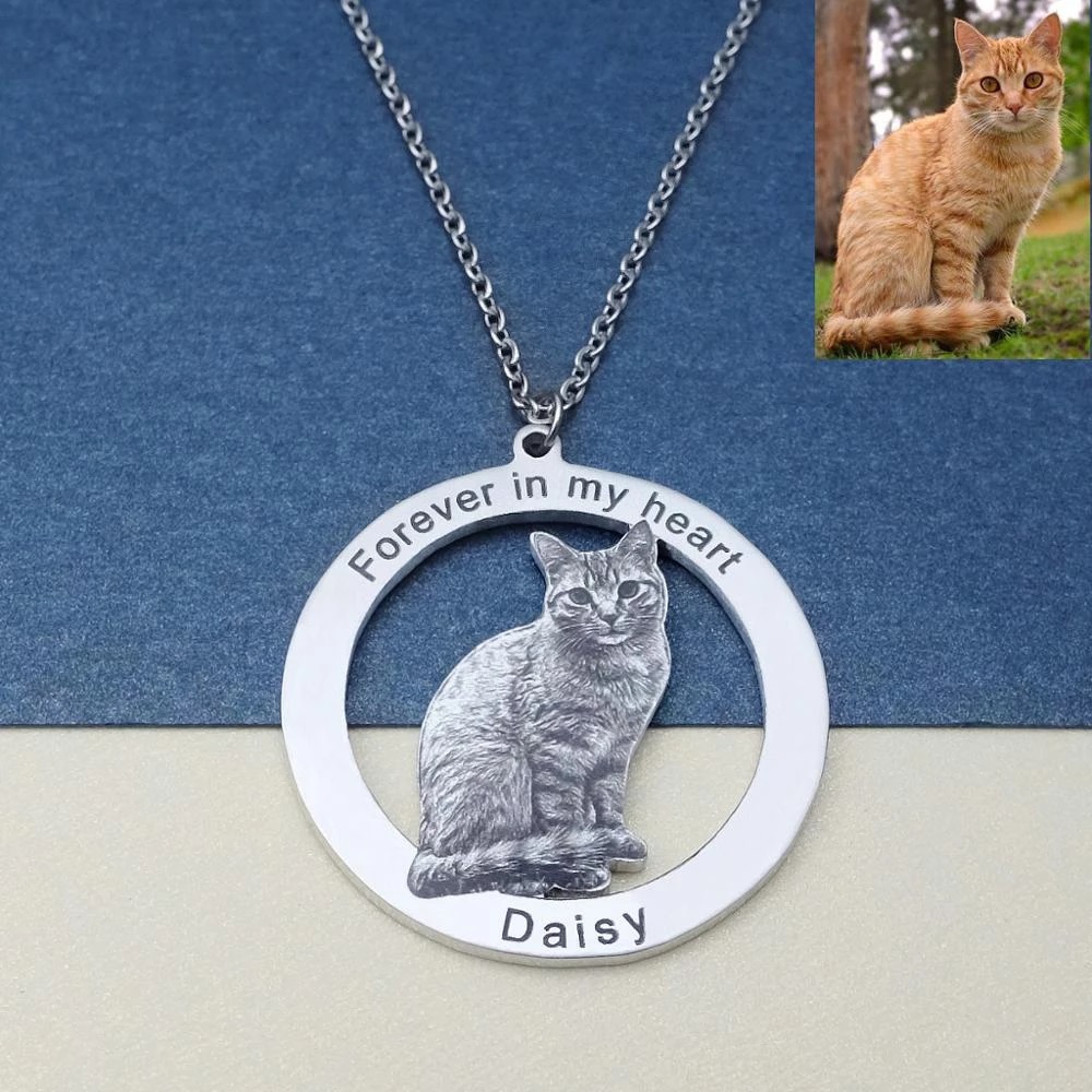 Personalized Pet Picture Neckl - Pet Portrait Custom 评论和价格