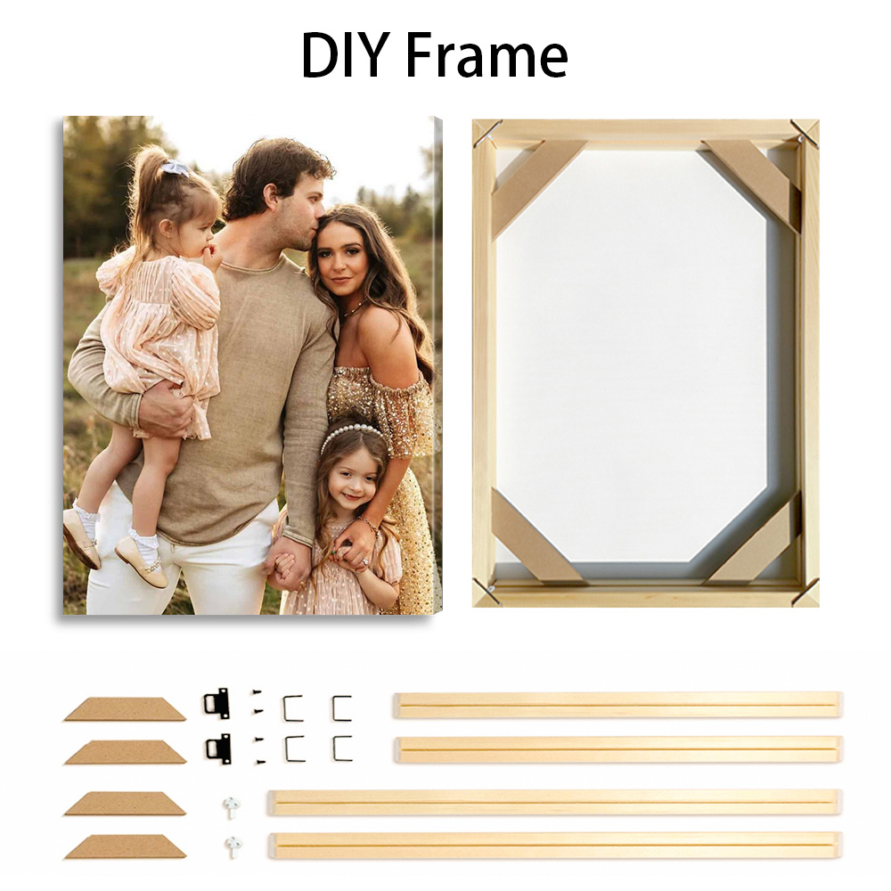 1 Pc Customized Photos on Canv - Engraved Wood Frame 评论和价格