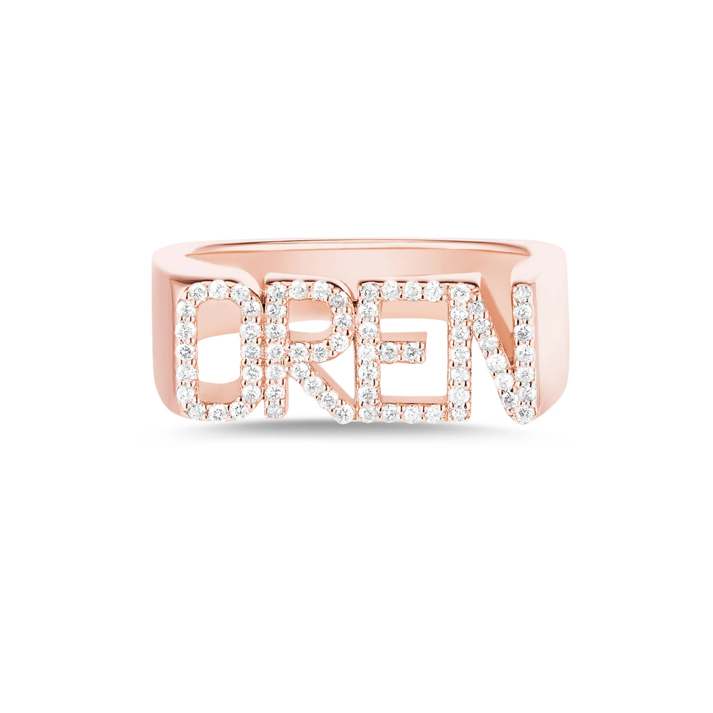 3D Name Ring Custom Diamond Na - Initial Ring Custom 评论和价格