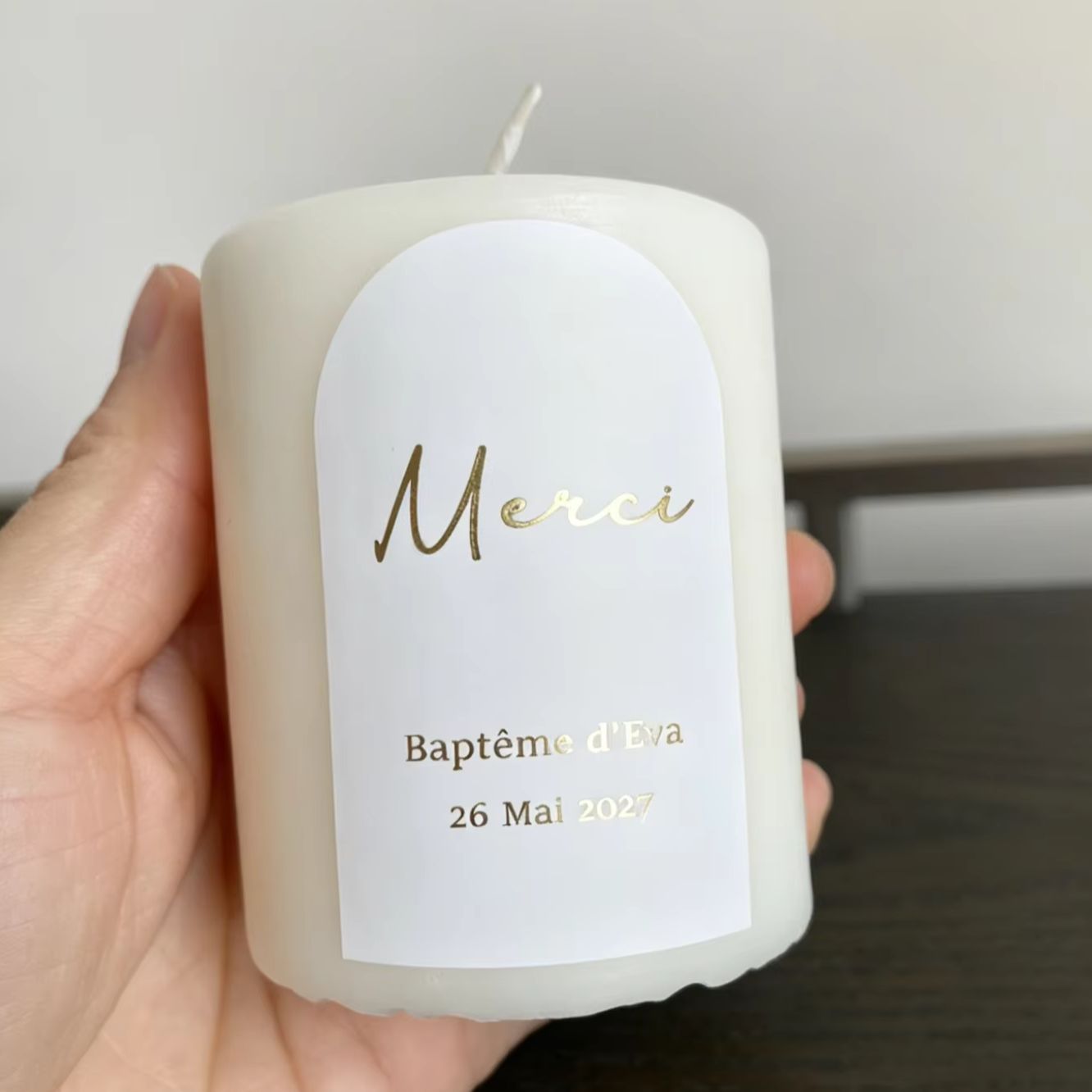 Custom Baptism Candle Merci Th - Personalised Candle Label 评论和价格