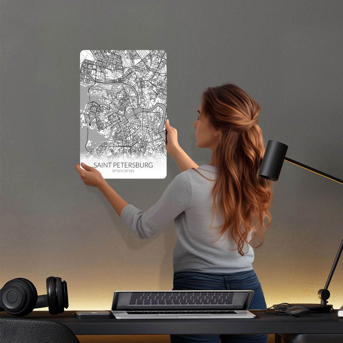 Saint Petersburg White Map Tin - Custom Map Poster 评论和价格