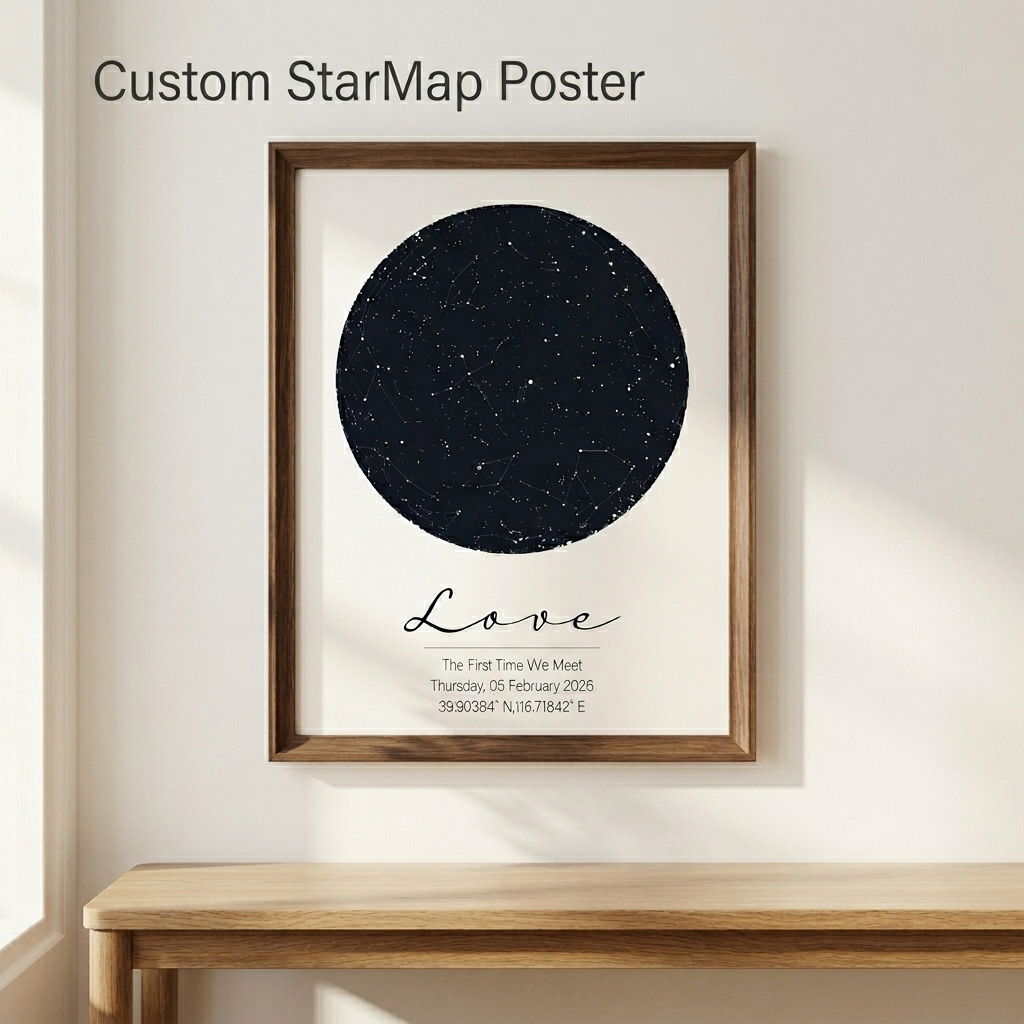 Personalized Star Map Print Cu - Custom Star Map 评论和价格
