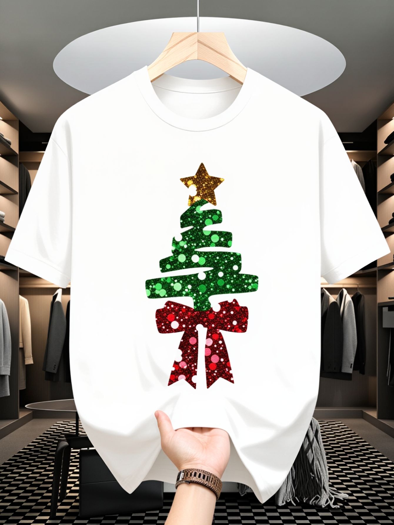 Men's T-Shirt, Christmas Tree  - Family Tree Print 评论和价格