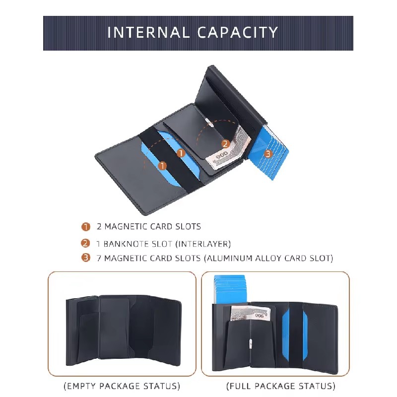 New RFID Mini Men Card Wallets - Personalized Name Box 评论和价格