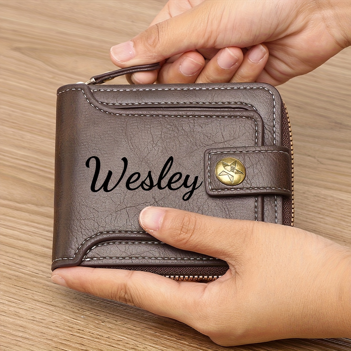 Custom Name Men's Wallet Gift  - Personalized Name Box 评论和价格