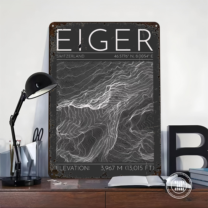 Eiger Mountain Topographic Con - Custom Map Poster 评论和价格