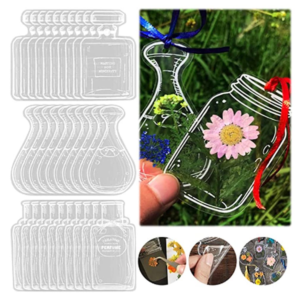 Wishing Bottle Pattern Transpa - Dried Flower Bookmark 评论和价格